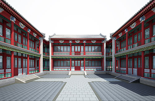 北辰北京四合院设计古建筑鸟瞰图展示